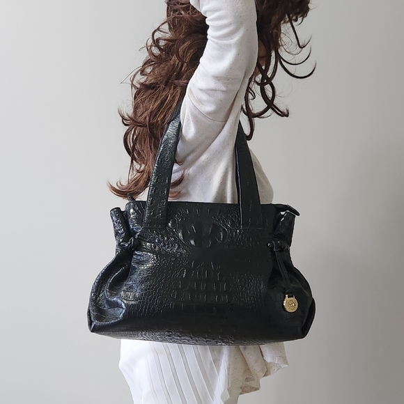 Like New!Brahmin Crocodile Black leather Tote Bag - Picture 2 of 10
